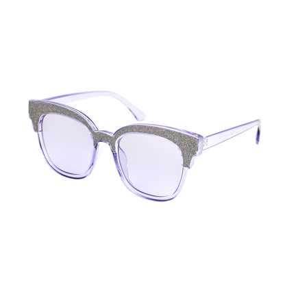 Cat-Eye Sunglasses with Glitter Brow Accent & Gradient Lens TD10306