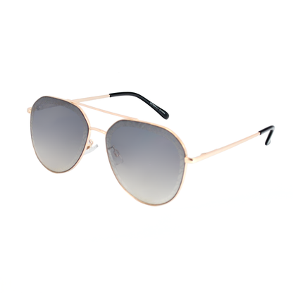 Mosaic Pattern Rim Aviator Sunglasses with Mirrored Color Lenses TD10324