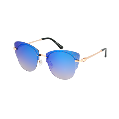 Rimless Cat-Eye Sunglasses with Mosaic Pattern Etched Detail TD10325