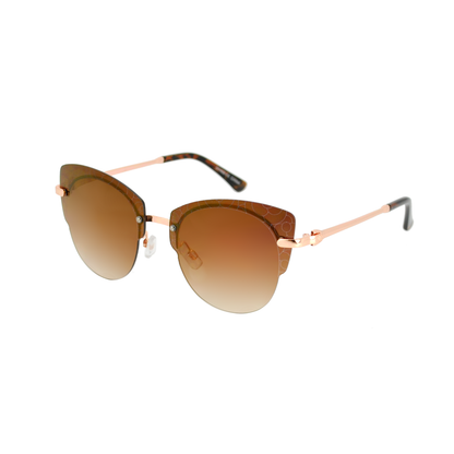Rimless Cat-Eye Sunglasses with Mosaic Pattern Etched Detail TD10325