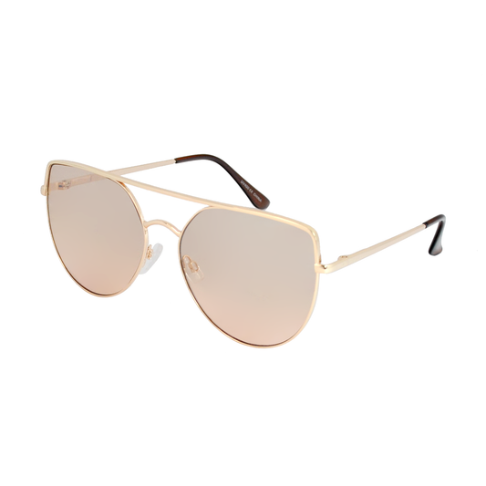 Modern Cat-Eye Brow Bar Aviators with Iridescent Mirror Lenses TD10326