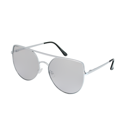 Modern Cat-Eye Brow Bar Aviators with Iridescent Mirror Lenses TD10326