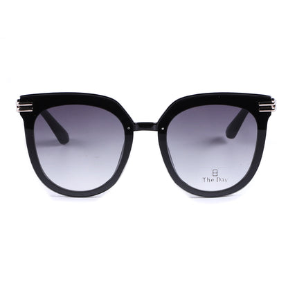 Oversized Butterfly Sunglasses with Metallic Temple Accents TD10416