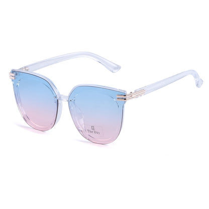 Oversized Butterfly Sunglasses with Metallic Temple Accents TD10416