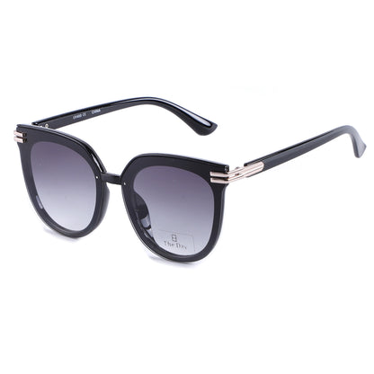 Oversized Butterfly Sunglasses with Metallic Temple Accents TD10416