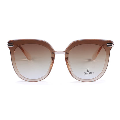 Oversized Butterfly Sunglasses with Metallic Temple Accents TD10416