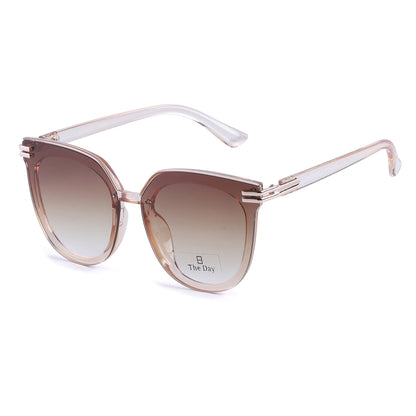 Oversized Butterfly Sunglasses with Metallic Temple Accents TD10416