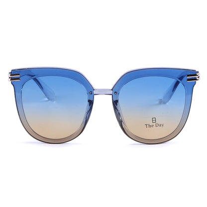 Oversized Butterfly Sunglasses with Metallic Temple Accents TD10416