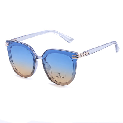 Oversized Butterfly Sunglasses with Metallic Temple Accents TD10416
