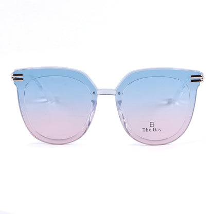 Oversized Butterfly Sunglasses with Metallic Temple Accents TD10416