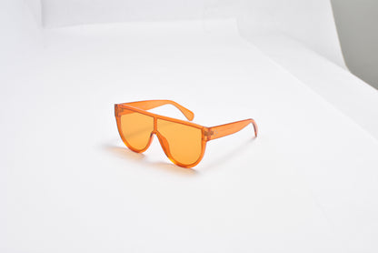 Translucent Flat Shield Sunglasses with Assorted Candy Colors and Studded Temples TD10542-1