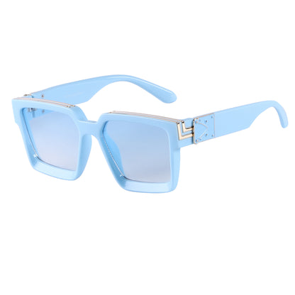 Vintage Square Statement Sunglasses with Gold Link Hardware TD10664