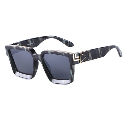 Vintage Square Statement Sunglasses with Gold Link Hardware TD10664