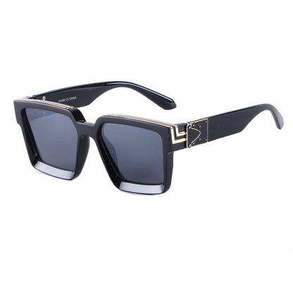 Vintage Square Statement Sunglasses with Gold Link Hardware TD10664