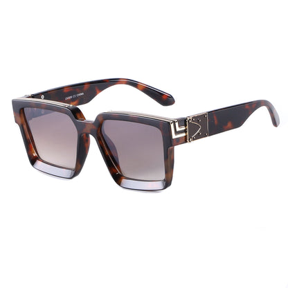 Vintage Square Statement Sunglasses with Gold Link Hardware TD10664