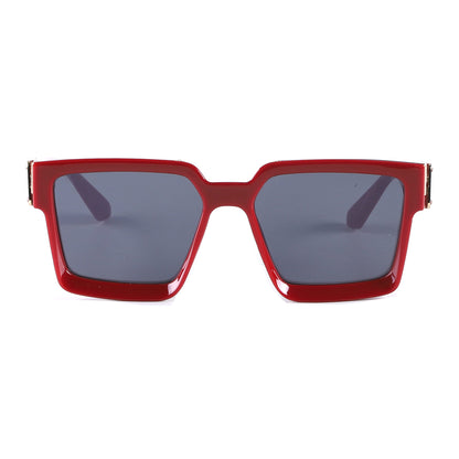 Vintage Square Statement Sunglasses with Gold Link Hardware TD10664