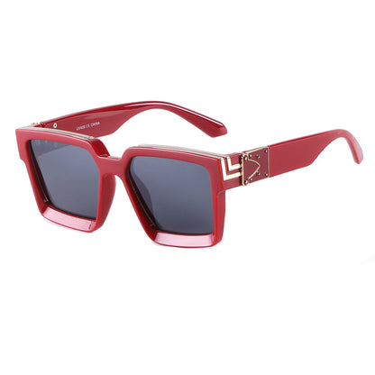 Vintage Square Statement Sunglasses with Gold Link Hardware TD10664