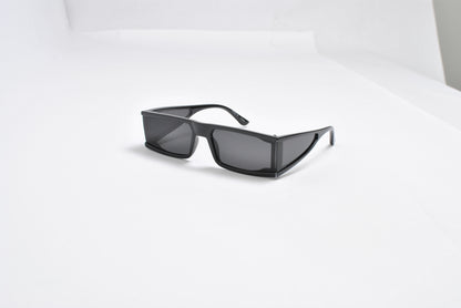 Translucent Retro Rectangle Sunglasses with Cyberpunk Side Shields TD10756