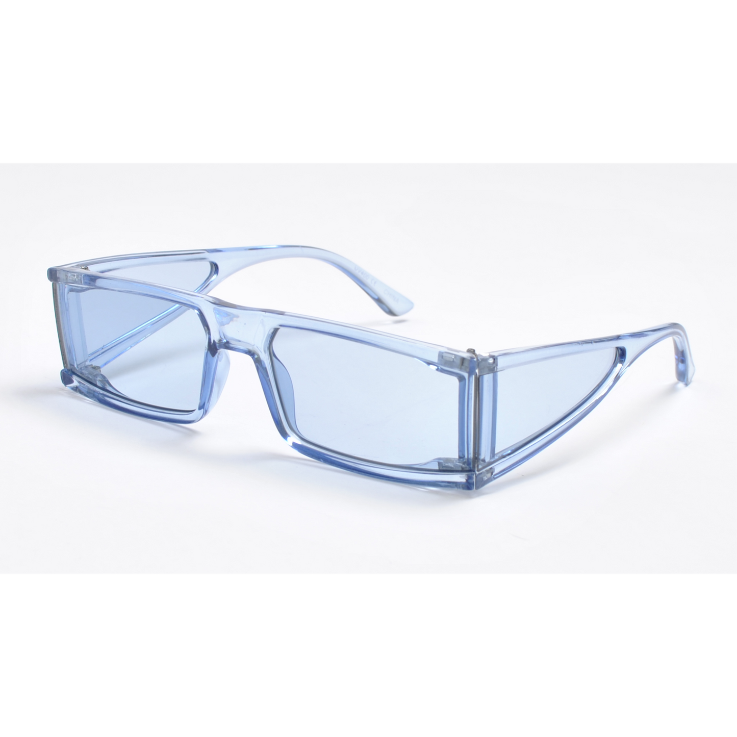 Translucent Retro Rectangle Sunglasses with Cyberpunk Side Shields TD10756