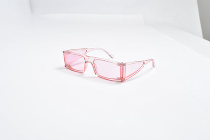 Translucent Retro Rectangle Sunglasses with Cyberpunk Side Shields TD10756