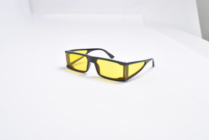 Translucent Retro Rectangle Sunglasses with Cyberpunk Side Shields TD10756