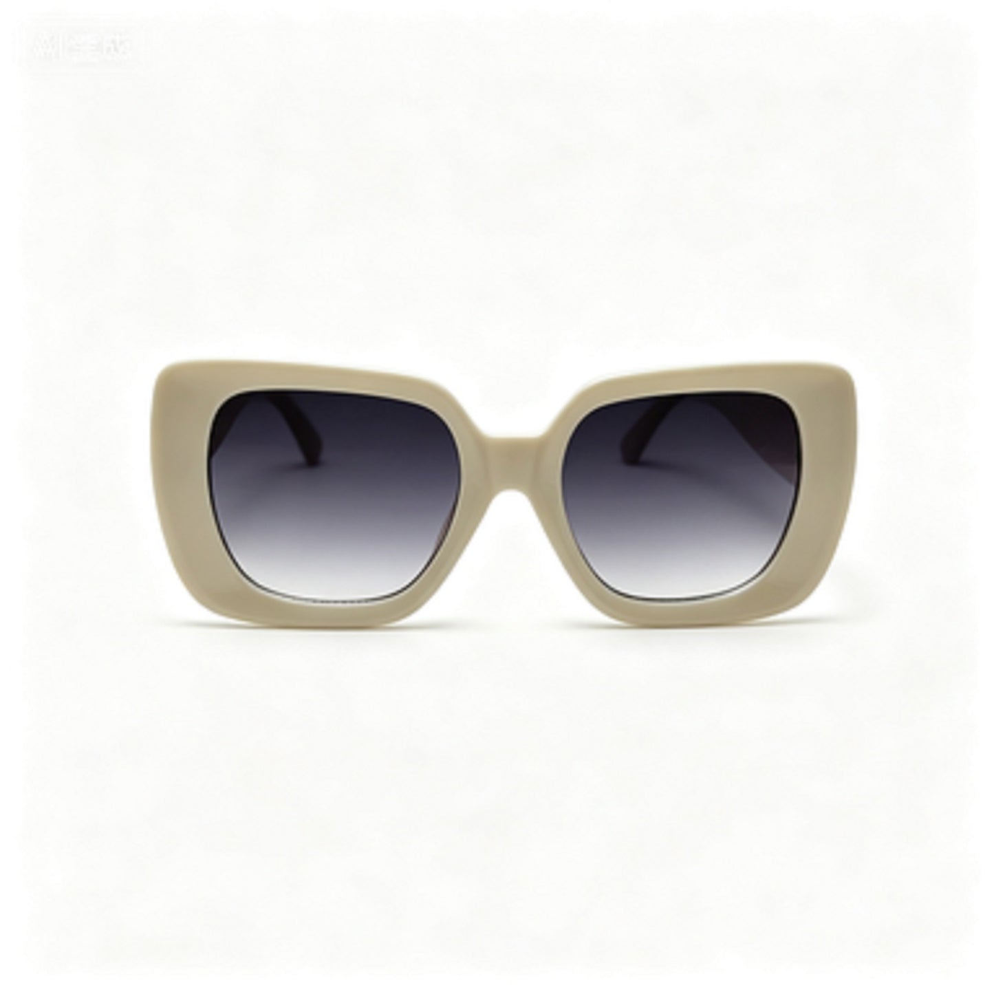 Women's Oversized Square Sunglasses with Wide Temples and Gold Geometric Side Accents P11152