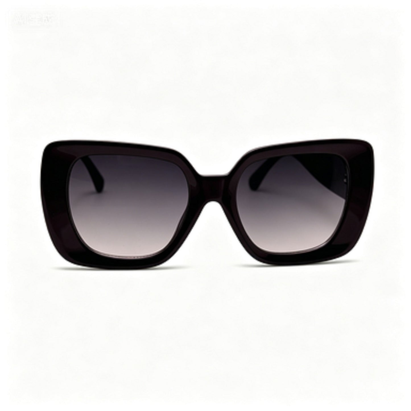 Women's Oversized Square Sunglasses with Wide Temples and Gold Geometric Side Accents P11152