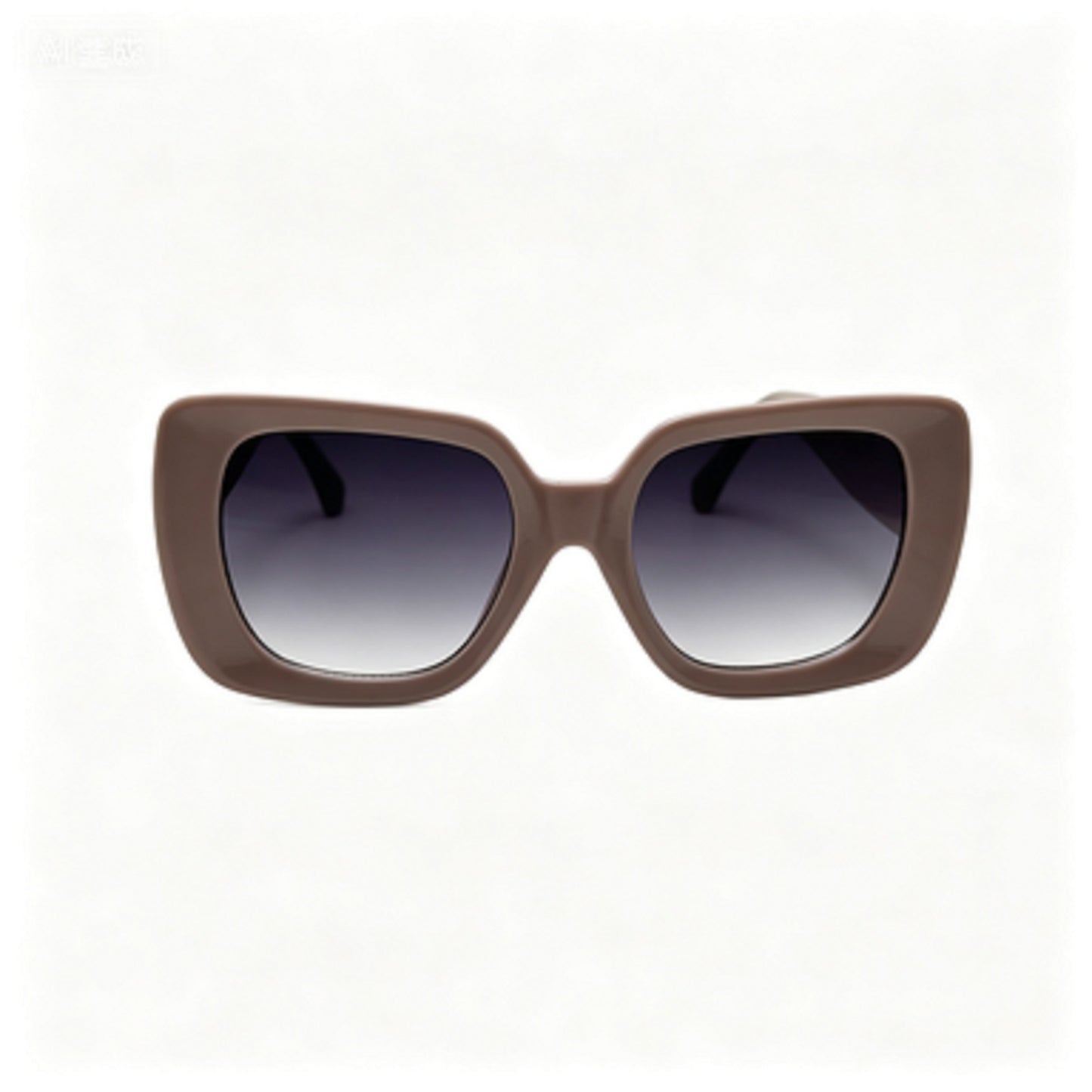 Women's Oversized Square Sunglasses with Wide Temples and Gold Geometric Side Accents P11152
