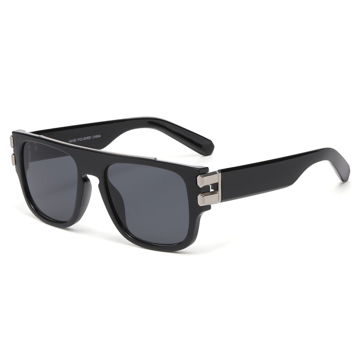 Premium Square Sunglasses with Thick Frame and Dual Metal Hinge Detail P11135