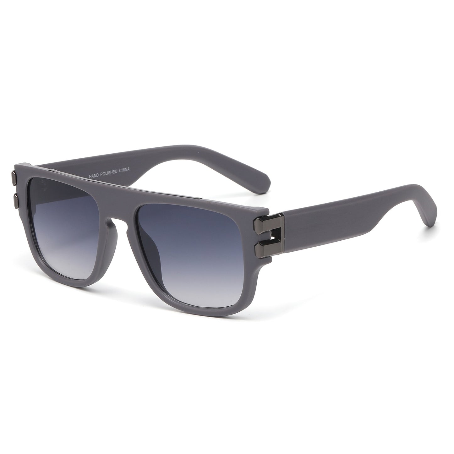 Premium Square Sunglasses with Thick Frame and Dual Metal Hinge Detail P11135