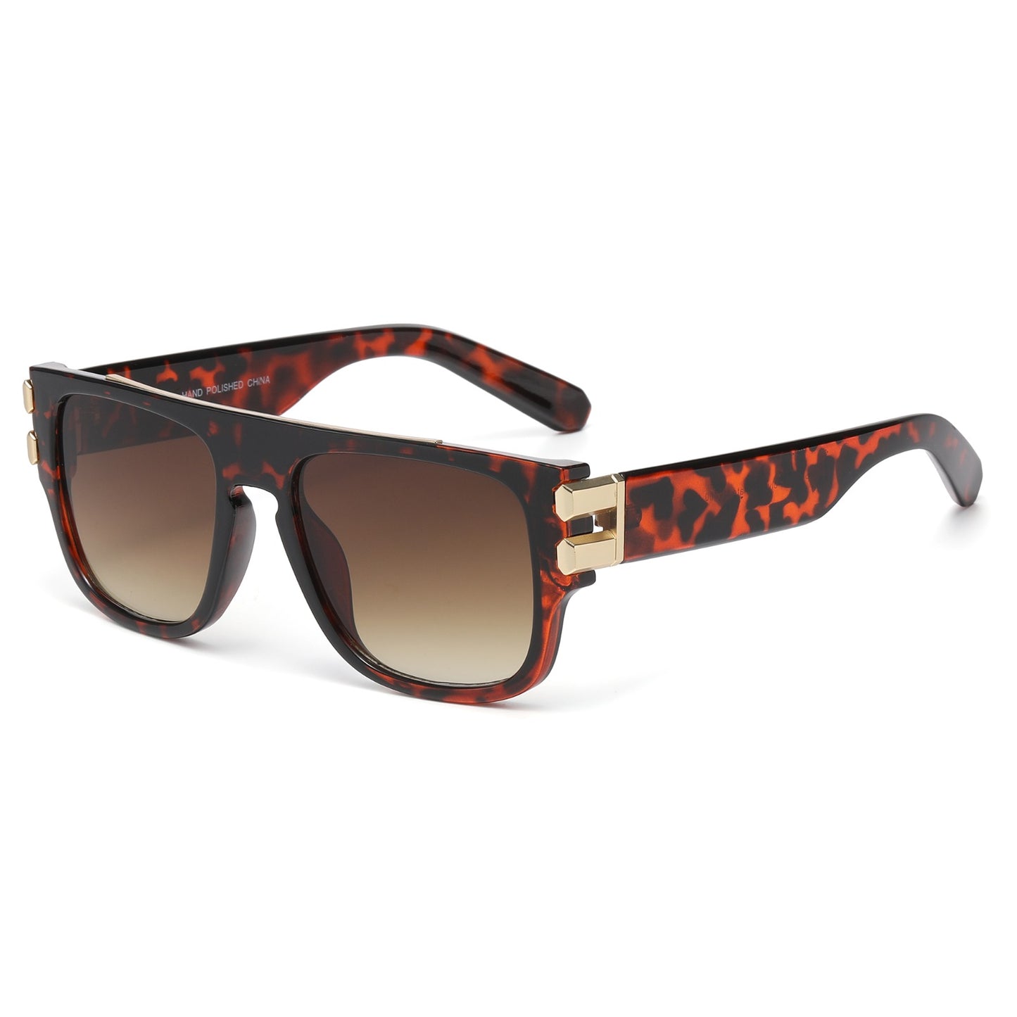 Premium Square Sunglasses with Thick Frame and Dual Metal Hinge Detail P11135