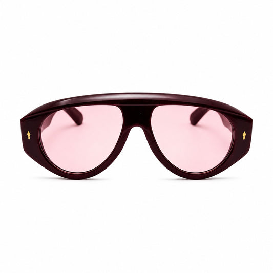 Fashion Bold Shield-Style Sunglasses with Gold Arrow Accent Rivets P11156