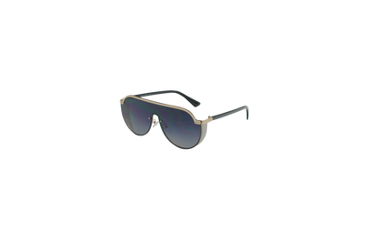 Oversized Rimless Shield Sunglasses for Women with Glitter Side Accents SK10594