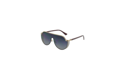 Oversized Rimless Shield Sunglasses for Women with Glitter Side Accents SK10594