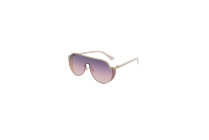 Oversized Rimless Shield Sunglasses for Women with Glitter Side Accents SK10594