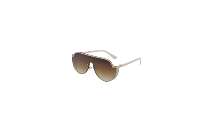 Oversized Rimless Shield Sunglasses for Women with Glitter Side Accents SK10594