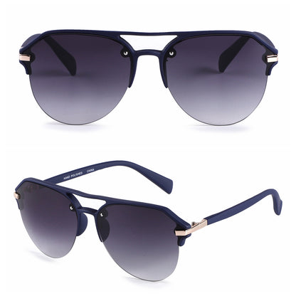 Stylish Semi-Rimless Aviator Sunglasses with Gradient Lenses P10380