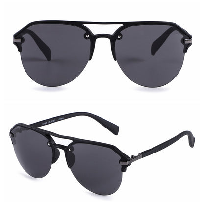 Stylish Semi-Rimless Aviator Sunglasses with Gradient Lenses P10380