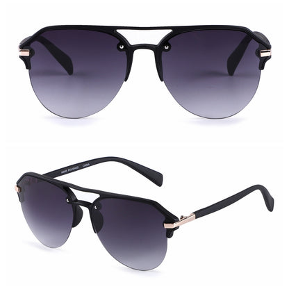 Stylish Semi-Rimless Aviator Sunglasses with Gradient Lenses P10380