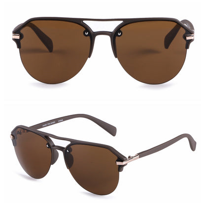 Stylish Semi-Rimless Aviator Sunglasses with Gradient Lenses P10380