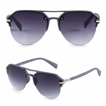 Stylish Semi-Rimless Aviator Sunglasses with Gradient Lenses P10380