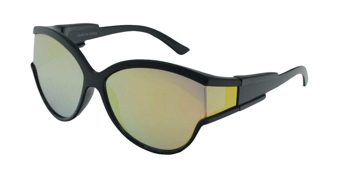 Sporty Butterfly Fashion Sunglasses with Wrap-Around Mirror Details TD10666