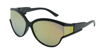 Sporty Butterfly Fashion Sunglasses with Wrap-Around Mirror Details TD10666