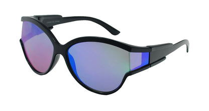 Sporty Butterfly Fashion Sunglasses with Wrap-Around Mirror Details TD10666