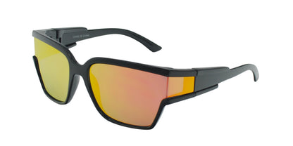 Futuristic Multi-Color Mirror Lens Sunglasses with Wide View Side Panels TD10667