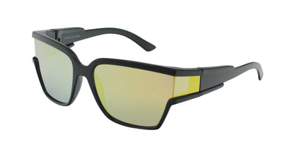 Futuristic Multi-Color Mirror Lens Sunglasses with Wide View Side Panels TD10667